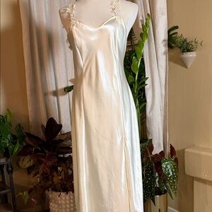 Luxurious Cream Satin Slip Dress